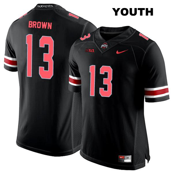 no. 13 Kaleb Brown Authentic Ohio State Buckeyes Black Stitched Youth College Football Jersey