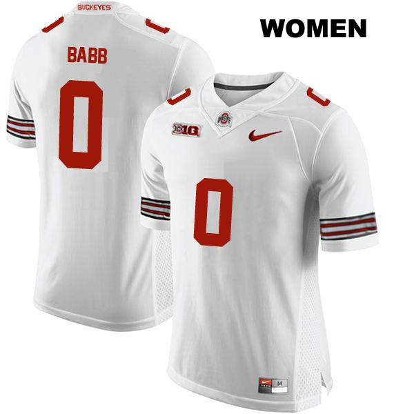 Stitched no. 0 Kamryn Babb Authentic Ohio State Buckeyes White Womens College Football Jersey