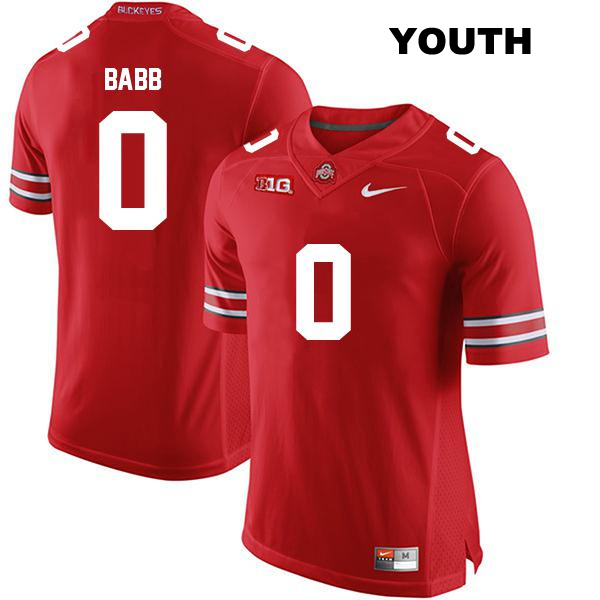 Stitched no. 0 Kamryn Babb Authentic Ohio State Buckeyes Red Youth College Football Jersey
