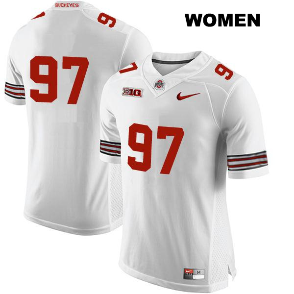 no. 97 Kenyatta Jackson Stitched Authentic Ohio State Buckeyes White Womens College Football Jersey - No Name