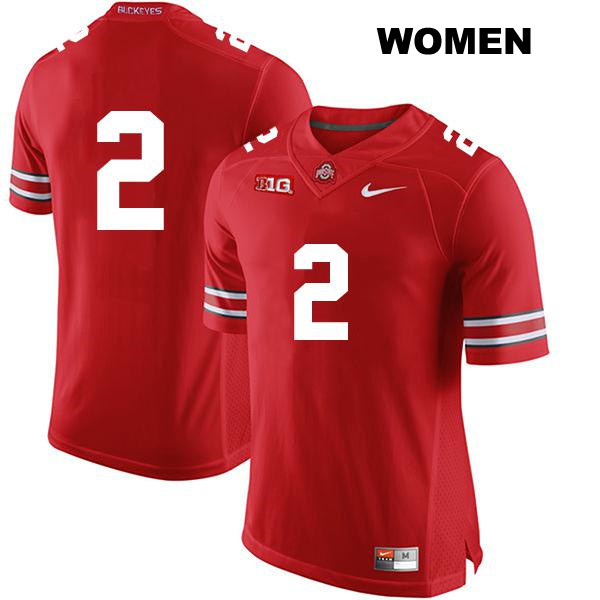 no. 2 Kourt Williams II Authentic Ohio State Buckeyes Stitched Red Womens College Football Jersey - No Name