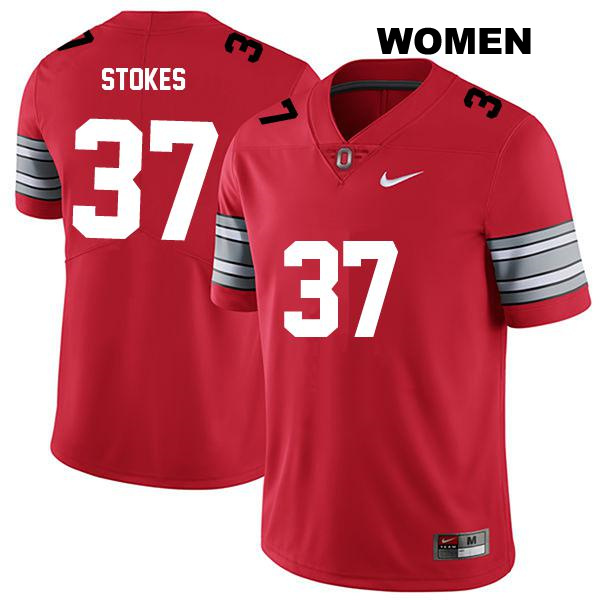 no. 37 Kye Stokes Authentic Stitched Ohio State Buckeyes Darkred Womens College Football Jersey