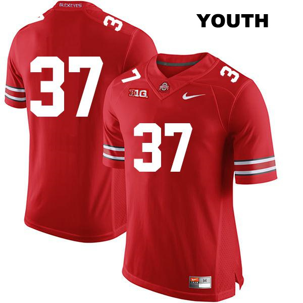 no. 37 Kye Stokes Authentic Stitched Ohio State Buckeyes Red Youth College Football Jersey - No Name