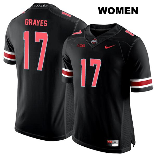 no. 17 Kyion Grayes Authentic Ohio State Buckeyes Stitched Black Womens College Football Jersey