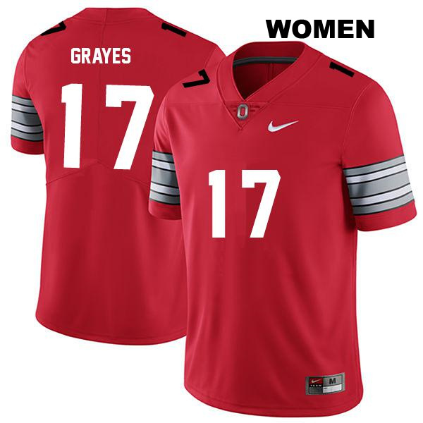 no. 17 Kyion Grayes Authentic Stitched Ohio State Buckeyes Darkred Womens College Football Jersey