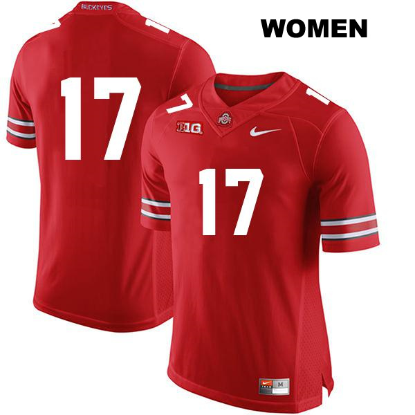 no. 17 Stitched Kyion Grayes Authentic Ohio State Buckeyes Red Womens College Football Jersey - No Name