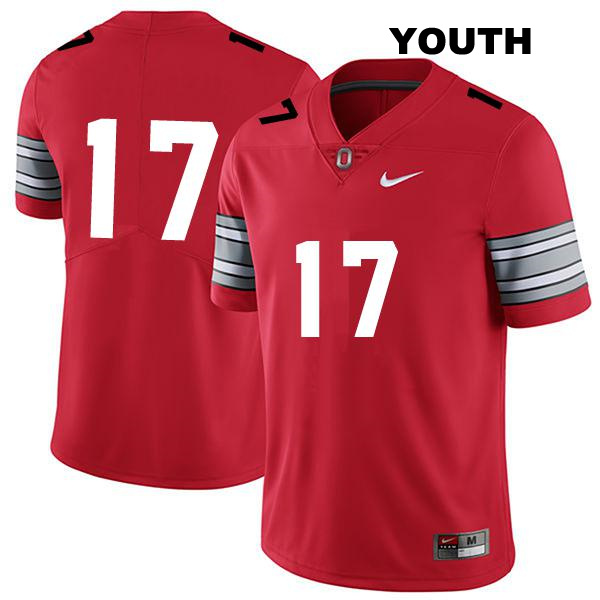 no. 17 Kyion Grayes Authentic Stitched Ohio State Buckeyes Darkred Youth College Football Jersey - No Name