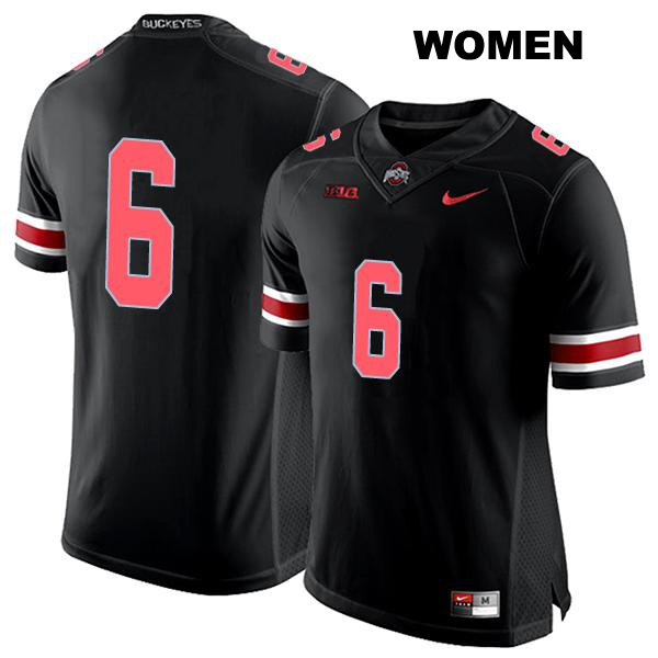 no. 6 Kyle McCord Authentic Stitched Ohio State Buckeyes Black Womens College Football Jersey - No Name