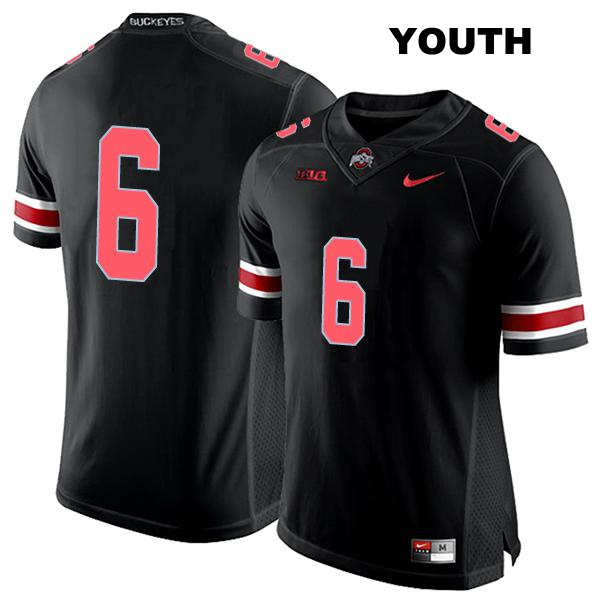 no. 6 Kyle McCord Authentic Ohio State Buckeyes Stitched Black Youth College Football Jersey - No Name