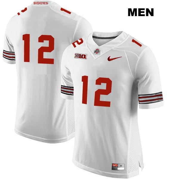 no. 12 Stitched Lathan Ransom Authentic Ohio State Buckeyes White Mens College Football Jersey - No Name