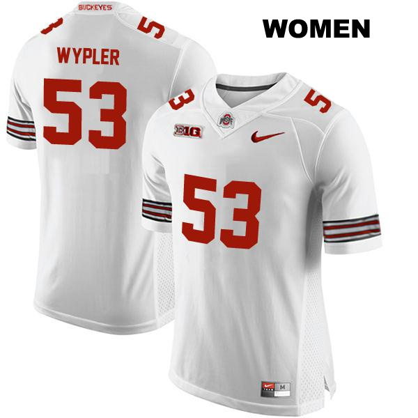 no. 53 Luke Wypler Authentic Ohio State Buckeyes White Stitched Womens College Football Jersey