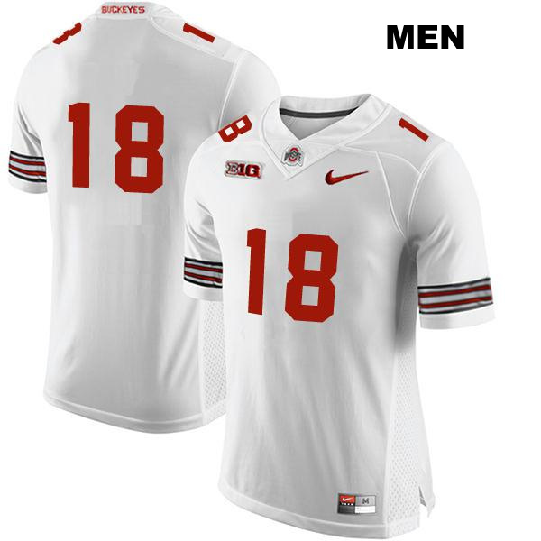 Stitched no. 18 Marvin Harrison Jr Authentic Ohio State Buckeyes White Mens College Football Jersey - No Name