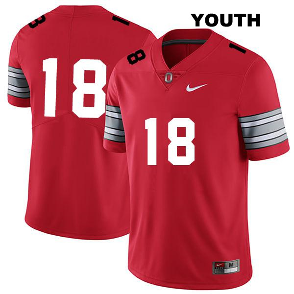 Stitched no. 18 Marvin Harrison Jr Authentic Ohio State Buckeyes Darkred Youth College Football Jersey - No Name