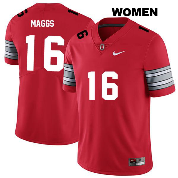 no. 16 Mason Maggs Authentic Ohio State Buckeyes Stitched Darkred Womens College Football Jersey