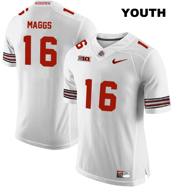 no. 16 Mason Maggs Authentic Ohio State Buckeyes Stitched White Youth College Football Jersey