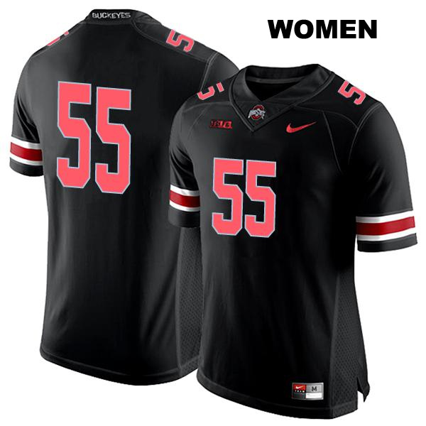Stitched no. 55 Matthew Jones Authentic Ohio State Buckeyes Black Womens College Football Jersey - No Name