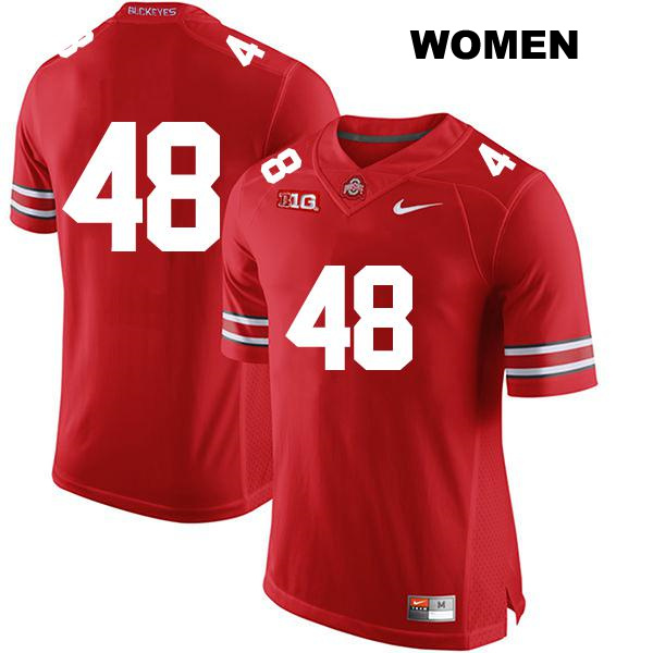 no. 48 Stitched Max Lomonico Authentic Ohio State Buckeyes Red Womens College Football Jersey - No Name