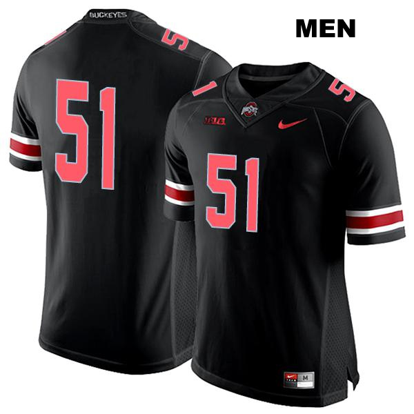 no. 51 Stitched Michael Hall Jr Authentic Ohio State Buckeyes Black Mens College Football Jersey - No Name