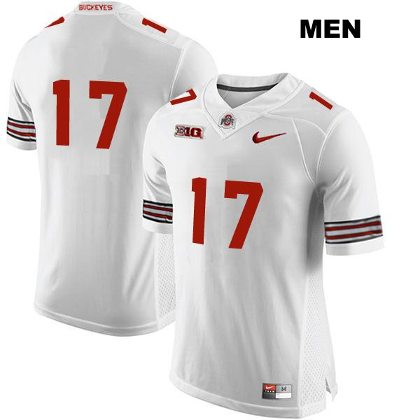 no. 17 Mitchell Melton Stitched Authentic Ohio State Buckeyes White Mens College Football Jersey - No Name