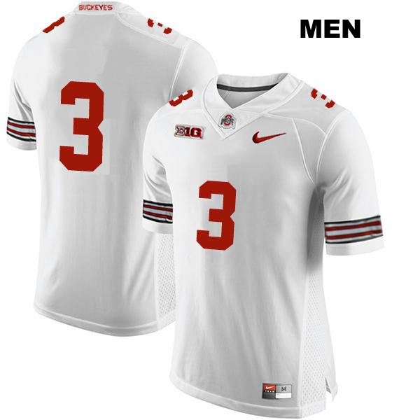 no. 3 Miyan Williams Stitched Authentic Ohio State Buckeyes White Mens College Football Jersey - No Name