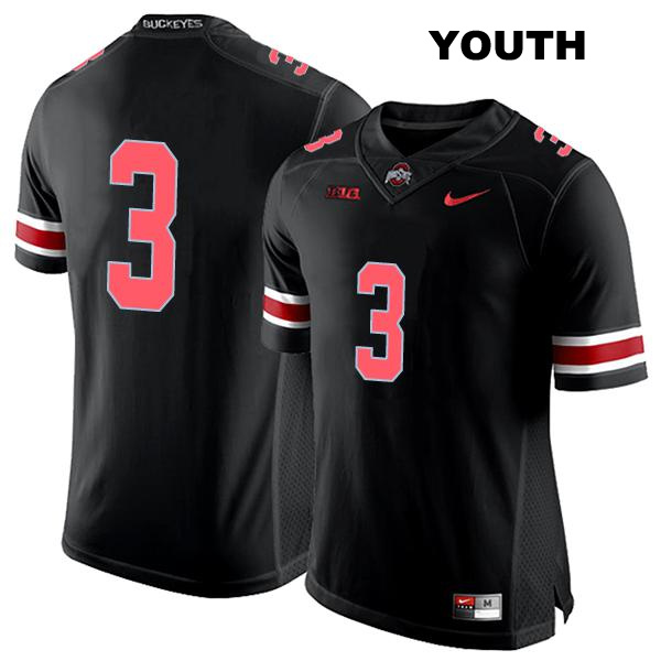 no. 3 Miyan Williams Stitched Authentic Ohio State Buckeyes Black Youth College Football Jersey - No Name