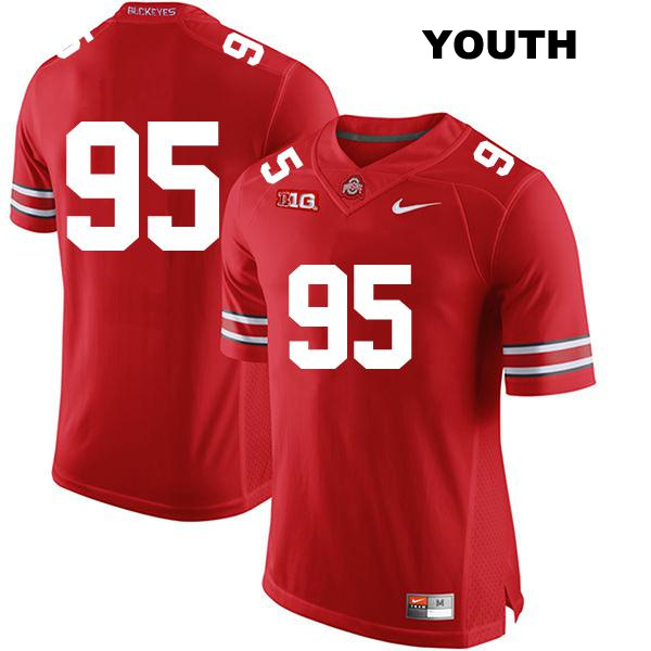 no. 95 Stitched Noah Ruggles Authentic Ohio State Buckeyes Red Youth College Football Jersey - No Name