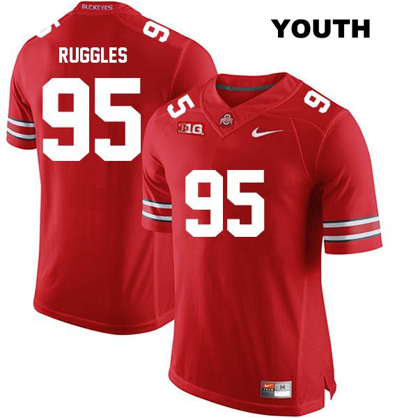 no. 95 Noah Ruggles Stitched Authentic Ohio State Buckeyes Red Youth College Football Jersey