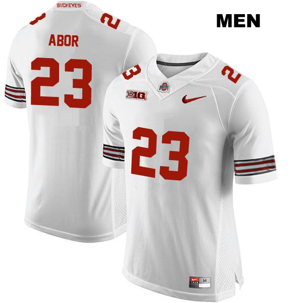 no. 23 Omari Abor Authentic Ohio State Buckeyes Stitched White Mens College Football Jersey