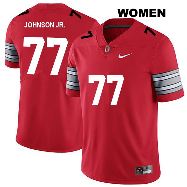 Stitched no. 77 Paris Johnson Jr Authentic Ohio State Buckeyes Darkred Womens College Football Jersey