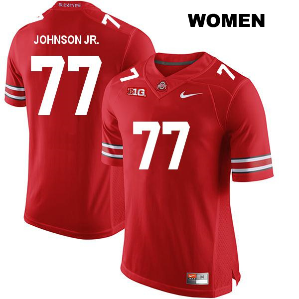 no. 77 Paris Johnson Jr Authentic Stitched Ohio State Buckeyes Red Womens College Football Jersey