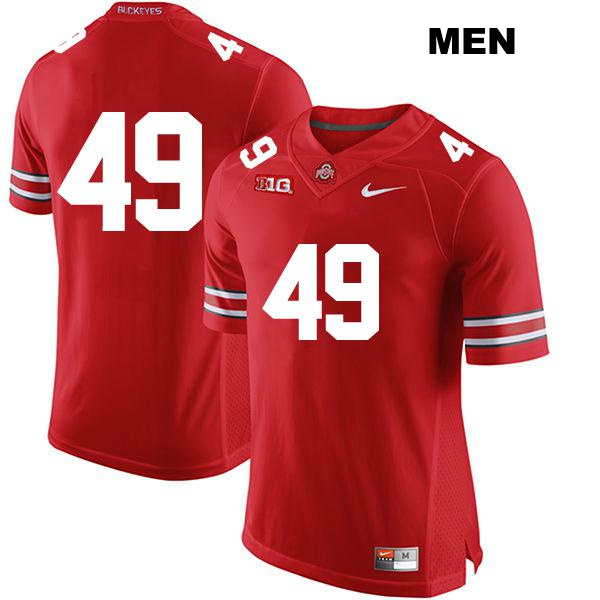 Stitched no. 49 Patrick Gurd Authentic Ohio State Buckeyes Red Mens College Football Jersey - No Name