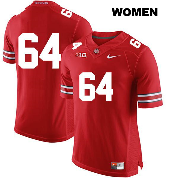 no. 64 Quinton Burke Stitched Authentic Ohio State Buckeyes Red Womens College Football Jersey - No Name