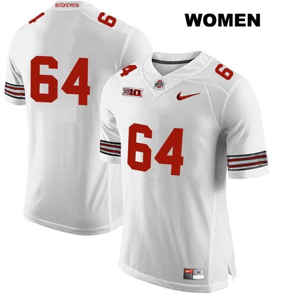 no. 64 Quinton Burke Stitched Authentic Ohio State Buckeyes White Womens College Football Jersey - No Name