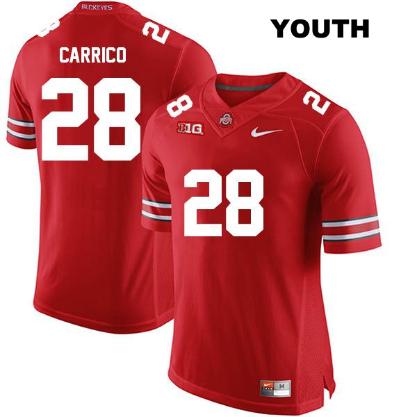no. 28 Reid Carrico Stitched Authentic Ohio State Buckeyes Red Youth College Football Jersey