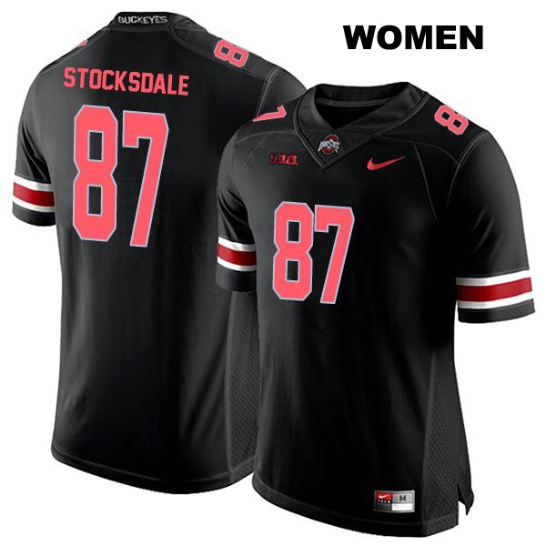 no. 87 Reis Stocksdale Stitched Authentic Ohio State Buckeyes Black Womens College Football Jersey