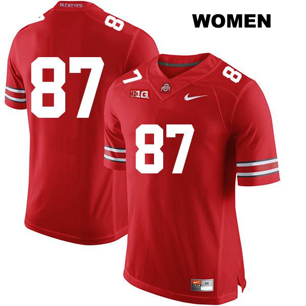 Stitched no. 87 Reis Stocksdale Authentic Ohio State Buckeyes Red Womens College Football Jersey - No Name