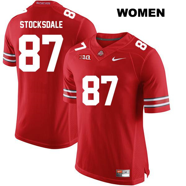 Stitched no. 87 Reis Stocksdale Authentic Ohio State Buckeyes Red Womens College Football Jersey