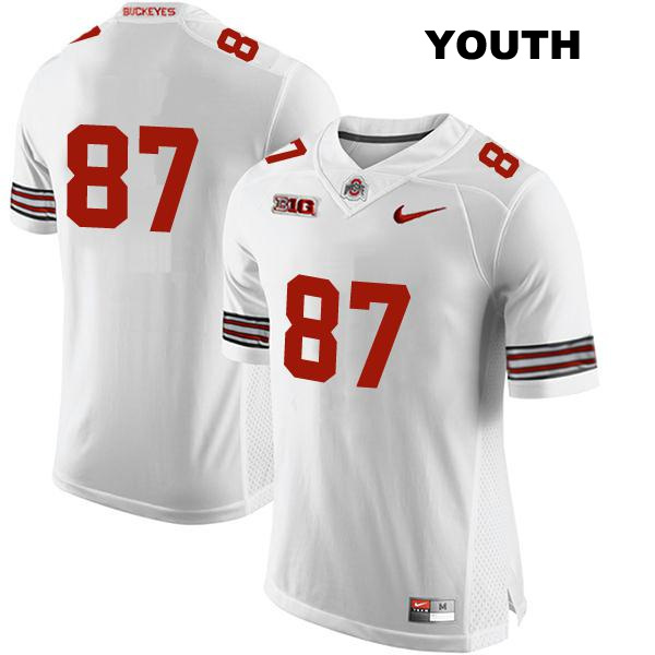 Stitched no. 87 Reis Stocksdale Authentic Ohio State Buckeyes White Youth College Football Jersey - No Name