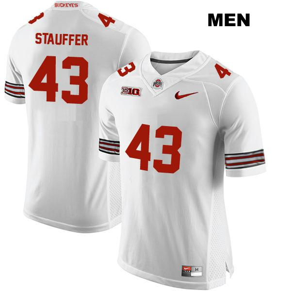 no. 43 Riordin Stauffer Stitched Authentic Ohio State Buckeyes White Mens College Football Jersey