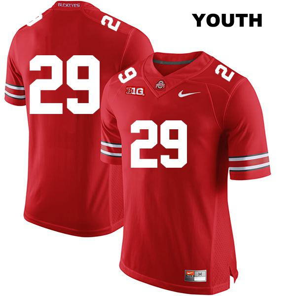 Stitched no. 29 Ryan Turner Authentic Ohio State Buckeyes Red Youth College Football Jersey - No Name