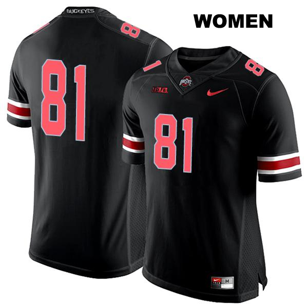 no. 81 Sam Hart Authentic Ohio State Buckeyes Stitched Black Womens College Football Jersey - No Name