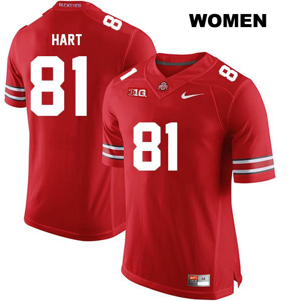 no. 81 Sam Hart Authentic Ohio State Buckeyes Stitched Red Womens College Football Jersey