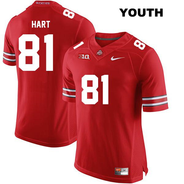 no. 81 Sam Hart Authentic Stitched Ohio State Buckeyes Red Youth College Football Jersey