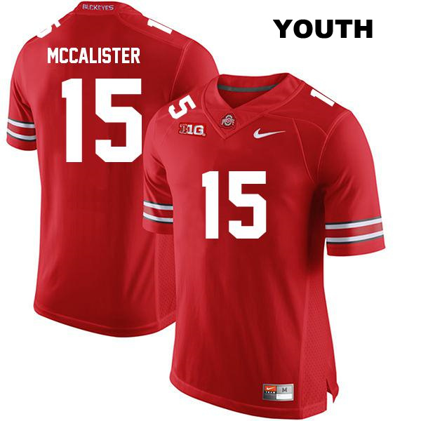 no. 15 Tanner McCalister Stitched Authentic Ohio State Buckeyes Red Youth College Football Jersey