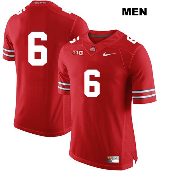 no. 6 Taron Vincent Authentic Stitched Ohio State Buckeyes Red Mens College Football Jersey - No Name
