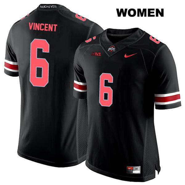 no. 6 Taron Vincent Authentic Ohio State Buckeyes Black Stitched Womens College Football Jersey