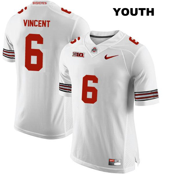 no. 6 Taron Vincent Authentic Ohio State Buckeyes Stitched White Youth College Football Jersey