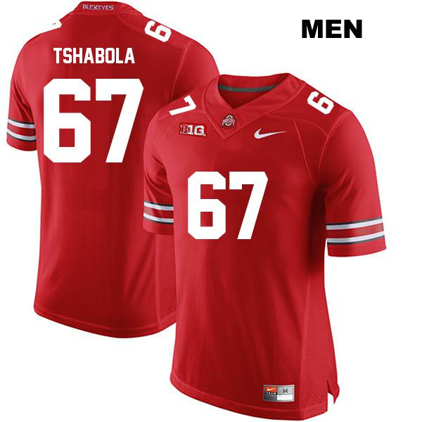 no. 67 Tegra Tshabola Authentic Stitched Ohio State Buckeyes Red Mens College Football Jersey