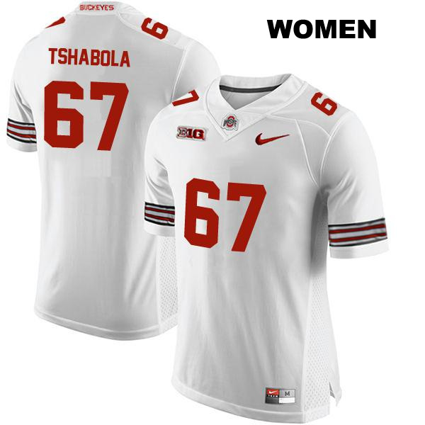 no. 67 Stitched Tegra Tshabola Authentic Ohio State Buckeyes White Womens College Football Jersey