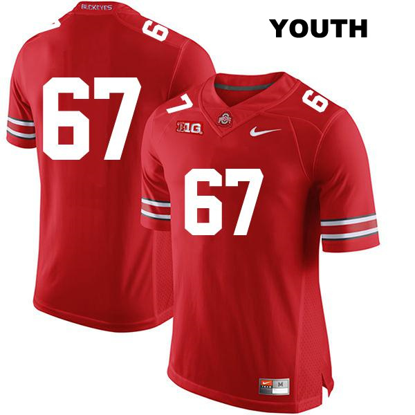no. 67 Tegra Tshabola Stitched Authentic Ohio State Buckeyes Red Youth College Football Jersey - No Name